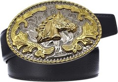 Horse Head Western Rodeo Gold Tone Design Fashion Cowboy Belt Buckle