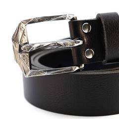 German silver belt buckle Ice, pin type, Ukrainian low poly frame type buckle