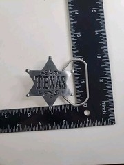 Vintage Texas 6-point Star Sheriff Badge Belt Buckle Pewter New Old Stock