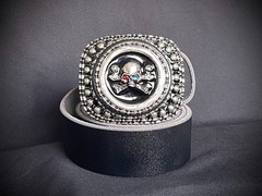 “This Mortal Coil” Skull Belt Buckle OOAK Gothic Artifact Darren McNeese