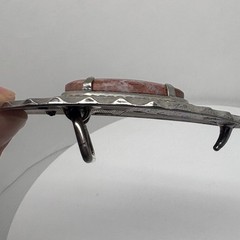 Western Interchangeable Stone Belt Buckle Silver Tone Agate Jasper 3.5in