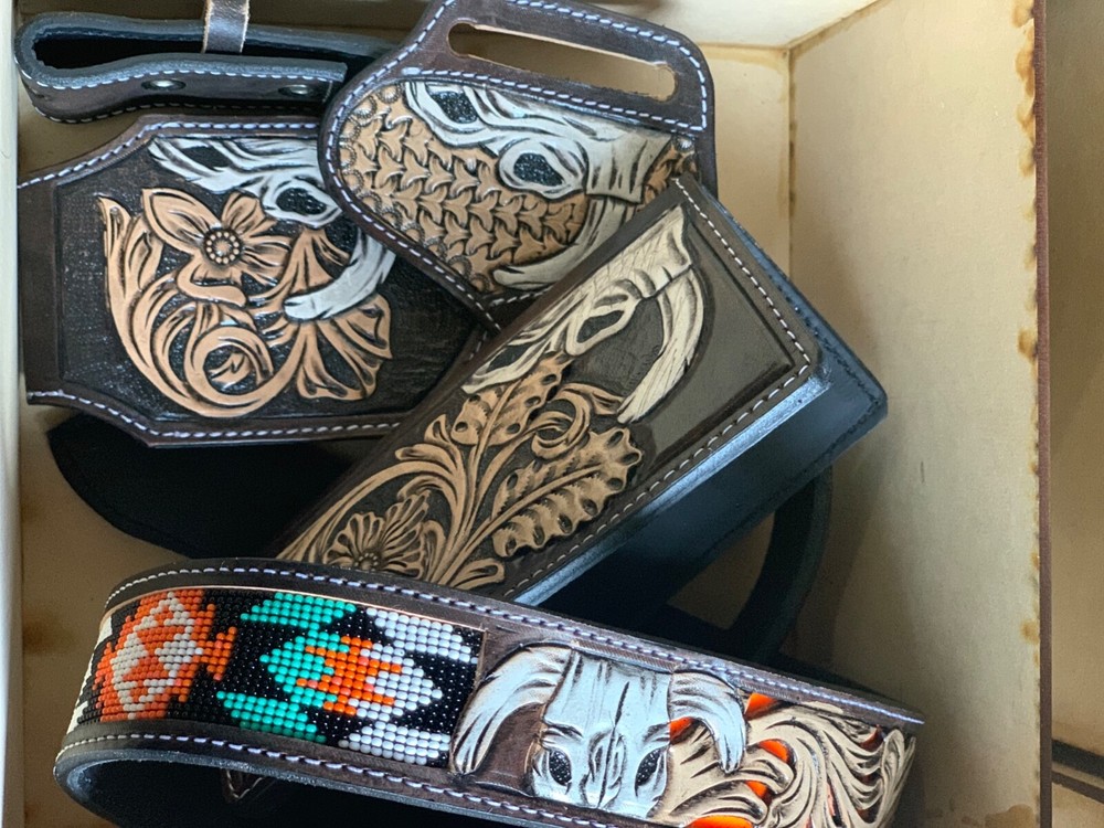 Unisex chinseled western belt 