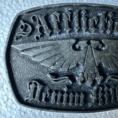 Vintage Affliction Belt Buckle Denim Killers Double Headed Eagle Y2K Masonic