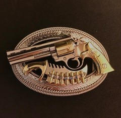 (MADE BY ORDER) BUCKLE HANDMADE STAINLESS STEEL WESTERN STYLE GUN PYTHON #3