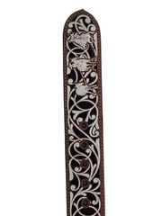 Suerte Charra Brown White Chiseled Charro Leather Belt 2&Prime; Mens Unisex Western