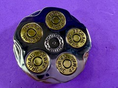 3RDRAIL Magnum 44 Revolver Gun Shell Bullet Moving Collectors Belt Buckle