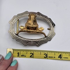 Western Belt Buckle Bull Head Silver Tone Gold Tone Western Cowboy Vintage Rodeo