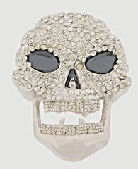 Bling Rock Skull Belt Buckle Halloween Party Costume Silver Metal Cosplay GOTHIC