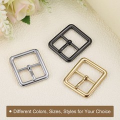 4Pcs 1&Prime; Single Prong Belt Buckle Square Center Bar Buckles for Belt Black