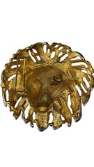 Lion Head Belt Buckle Mens/Womens Gold Metal Western Statement 3D Lion Face