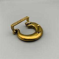 Dragon patterned belt buckle, pure copper smooth buckle accessory, brass