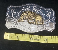 Vintage Western Cowboy Rodeo Horse Belt Buckle – Made in Hong Kong Unbranded