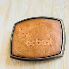 Vintage El Cid Bobcat belt buckle Leather brass Rare