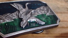 Duck Bird Men&rsquo;s Belt Buckle Blue Green