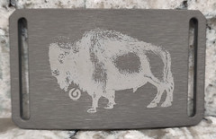GRIP6 BELT BUCKLE – BISON / AMERICAN BUFFALO – GUNMETAL GRAY – 1.5 INCH WIDE