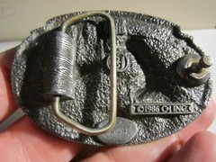 1986 GREAT SMOKY MOUNTAINS BLACK BEAR SCENE BELT BUCKLE HEAVY – GW-26