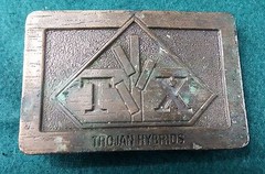 Trojan Hybrids Corn Lewis Corp Palatine IL Illinois Vintage Belt Buckle RARE