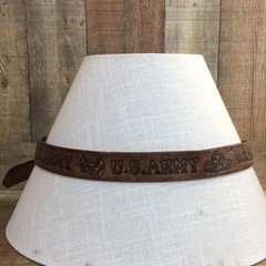 US Army Vintage Brown Leather Buckle Belt Mens One Size
