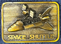The Buckle Connection – SPACE SHUTTLE & Satellite – Vintage Brass Belt Buckle