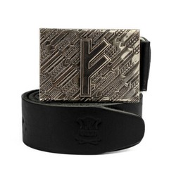Fehu runic german silver belt buckle, Feoh Wealth Rune Old Norse Scandinavian