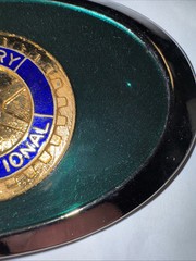 Vintage Rotary International Silver Green New Belt Buckle Rare Free Shipping