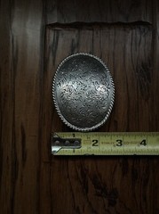 Nocona M&F Western Oval Floral Scroll Belt Buckle 37222 Silver