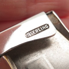 925 Sterling Silver Antique Art Deco Engraved Letter L Initial Belt Buckle