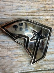 Famous Stars & Straps Silver Black Star Logo Metal Y2K Belt Buckle