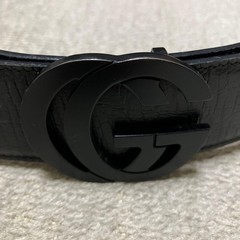 GUCCI Pre-Owned Belt Logo Mark Black Men&rsquo;S Leather