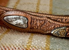 Justin Men’s Belt Crumrine Buckle Size 36 114 TN. Brown Top Grain Cowhide USA