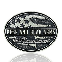 Montana Silversmiths Keep and Bear Arms 2nd Amendment Belt Buckle Silver NEW!