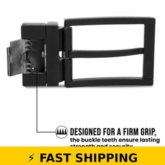 SaiTech IT Men&rsquo;s Reversible Belt Buckle – 1 3/8&Prime; (35mm) Black