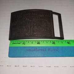 BELT BUCKLE Levi Strauss & Co. Blue Jeans Original Riveted Rectangle Vintage