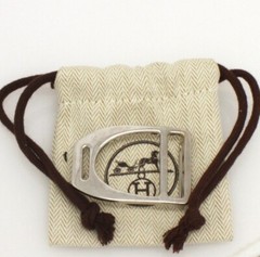 Hermes Etrier Buckle Belt 32mm Rudium Plated