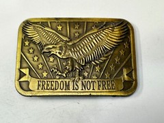 Freedom is Not Free Flying Eagle Stars Stripes Patriot 2014 Sponsor Belt Buckle