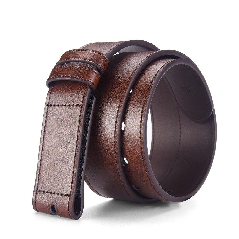 MACBORO 1-1/2&Prime; (38mm) Leather Belt Without Size 35 (Fits Waist 31-32）, Brown