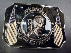 POW MIA You Are Not Forgotten Flag Army Patriots Belt Buckle New Condition