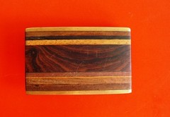 Vintage Kenneth Reid Southwest Wood and Brass Belt Buckle