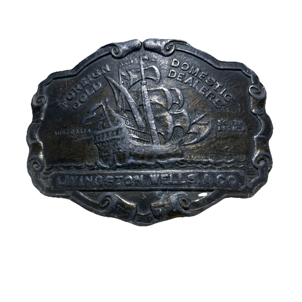 FOREIGN AND DOMESTIC GOLD DEALERS BELT BUCKLE VINTAGE – HEAVY – GW-14