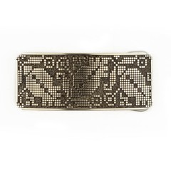 German silver belt buckle Ukrainian embroidery, Vyshyvanka, poppy flower design