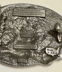 Vintage Bergamot Made in USA Remington Deer Head Belt Buckle