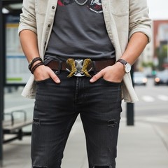 Western Belt Buckle Men Women Silver Metal Rodeo Boot Cowboy Hat Horseshoe Day