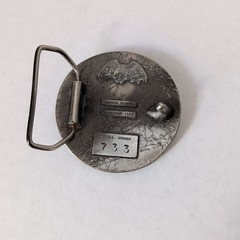 Vintage 1970s Pewter Round Martial Arts Karate Belt Buckle
