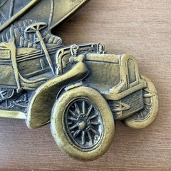 Vintage Stamar Boston Solid Brass Antique Ford Car Belt Buckle Automobile Relief