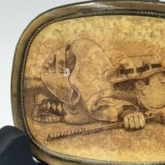 Vintage Golf Humor Scrimshaw Style Belt Buckle Golfer Putting Brass Tone Oval