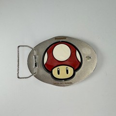 Nintendo Super Mario Brothers Spinning Mushroom Buckle Red/Green Reversible 2011