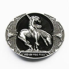 NEW INDIAN COWBOY HORSE TRAIL SKULL 3-D BELT BUCKLE