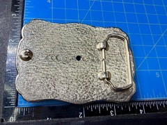 Rectangular Red Pink Bead Covered Belt Buckle Center Hole For Craft Or Project