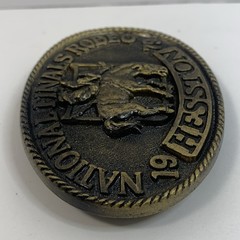 National Finals Rodeo Hesston 1979 NFR Belt Buckle -Brass (5th Edition) Bronco