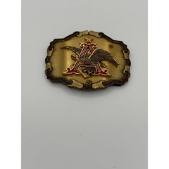 Vintage Anheuser-Busch Budweiser Eagle A Belt Buckle Brass Tone Western Mens